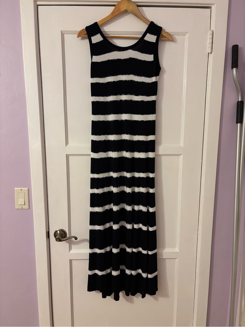 Calvin Klein Black & White Striped Tank Maxi Dress - Picture 3 of 3